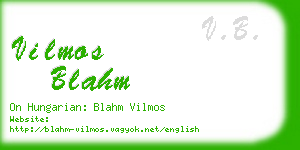 vilmos blahm business card